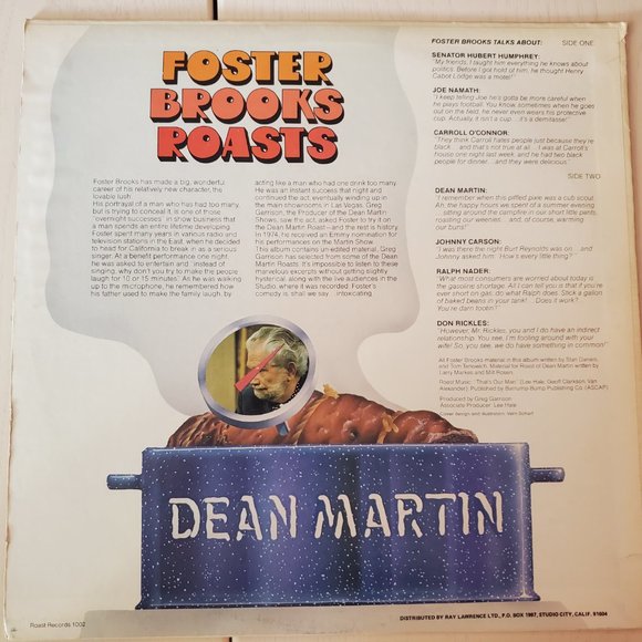 Dean Martin - Foster Brooks Roasts Vinyl Record - Picture 2 of 2